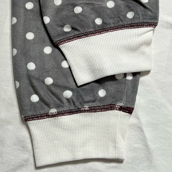 Pj Salvage Velour Lounge/PJ Pant. Grey with White Polka Dots and Port Trim, Lg. - Picture 13 of 16